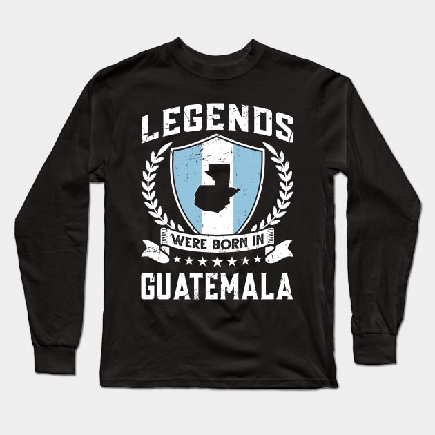 Vintage Design Guatemalan Flag Guatemala Long Sleeve T-Shirt by MGS